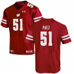 Men's Wisconsin Badgers NCAA #51 Gio Paez Red Authentic Under Armour Stitched College Football Jersey TU31B51HS